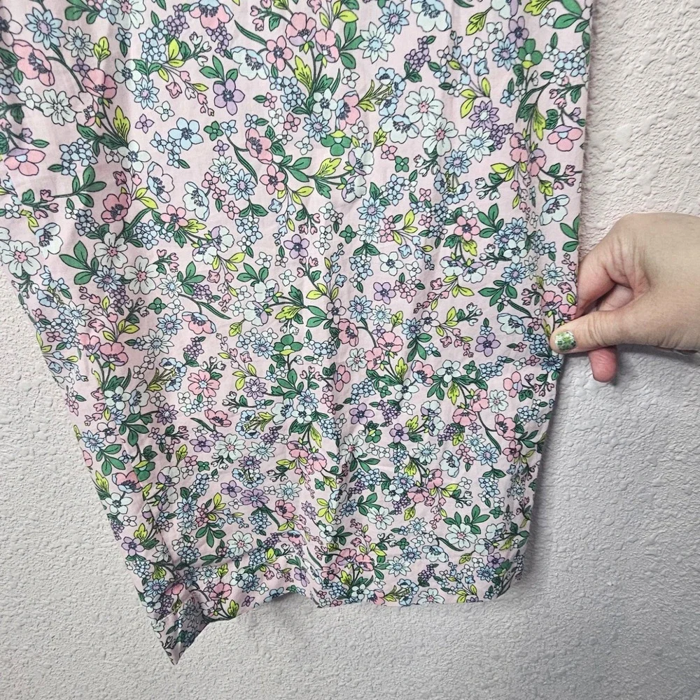 Joyspun Womens 2X Pink‎ Floral Pajama Pants Elastic Waist Faux Fly Pockets Rayon